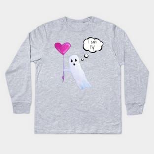 Funny Cute Ghost Kids Long Sleeve T-Shirt